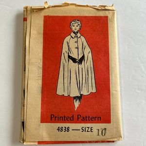 Anne Adams‎ Vintage 1970's Pattern #4838 Women's Cape Size 10